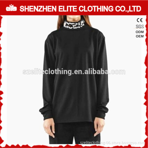 Womens Custom Raglan Sleeve Stylish Mock Neck Sweaters in black